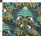 Rainforest Damask Dark Tropical Forest Exotic Birds Fruit Soft Orange Coral Salmon Bright Pastel Boho Yellow Mint Blue Large Scale Custom Printed Fabric by Spoonflower Various Fabrics by the Yard or Fat Quarter
